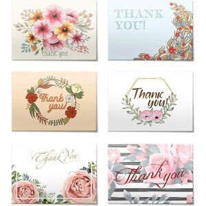 (48pcs) Thank You Cards Set, Boho Design Perfect for Any Occasion